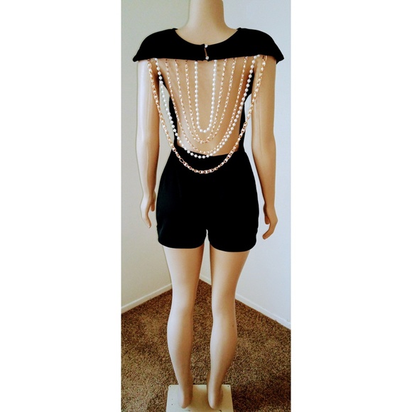 ❌SOLD❌Open Back Pearl Romper, 1 Day Sale - Picture 4 of 4